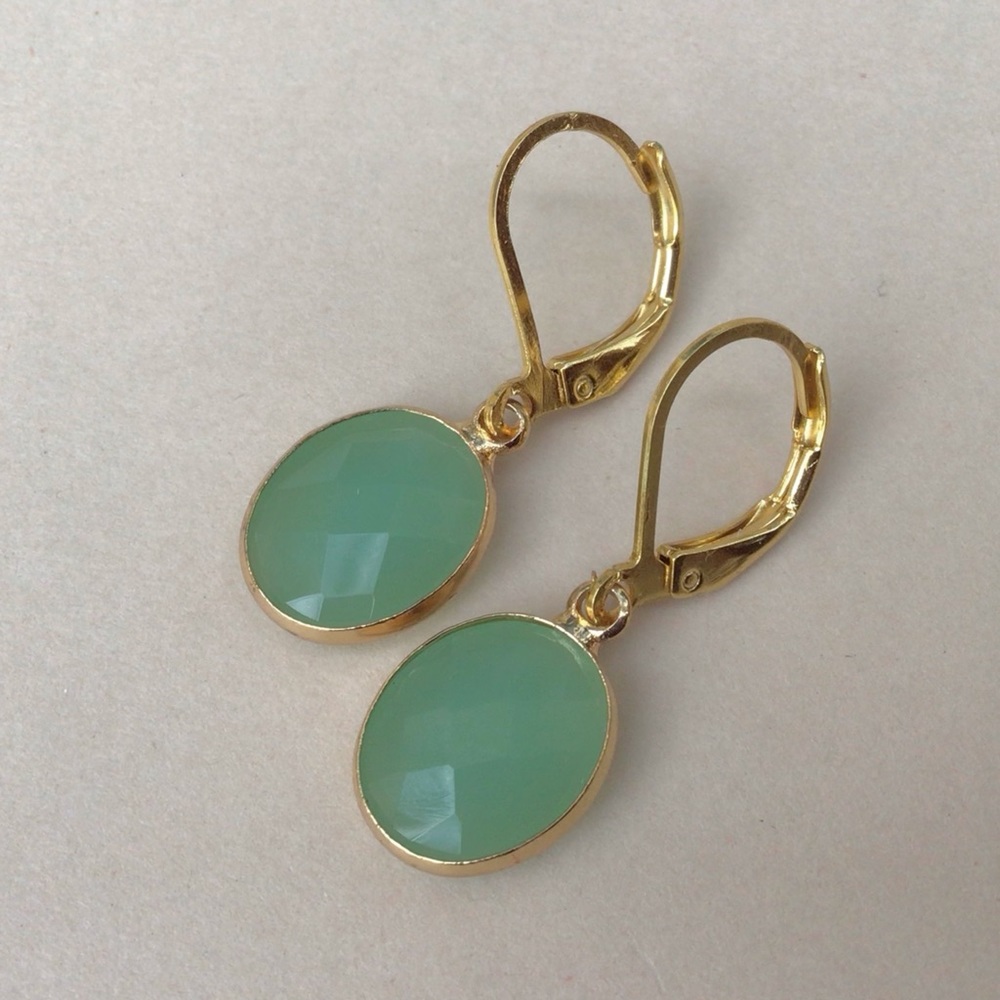 Green Chalcedony Sundance charm earrings